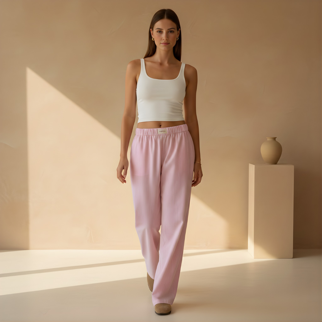 Women's Summer Soft Fabric Trouser with Elastic Waistband