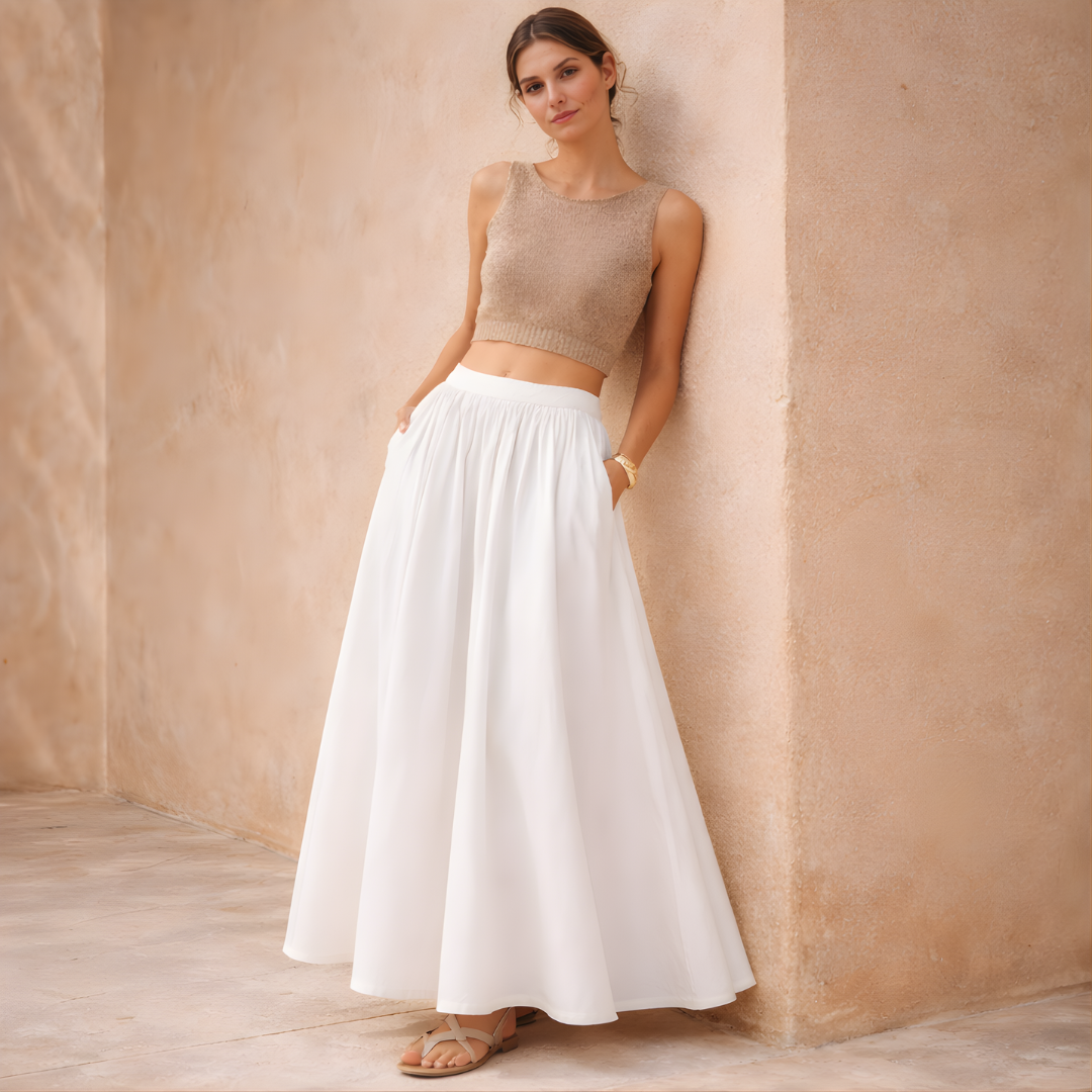 Women’s High-Waist A-Line Maxi Skirt