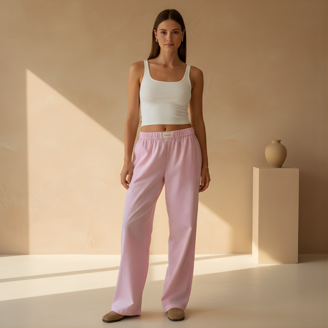 Women's Summer Soft Fabric Trouser with Elastic Waistband