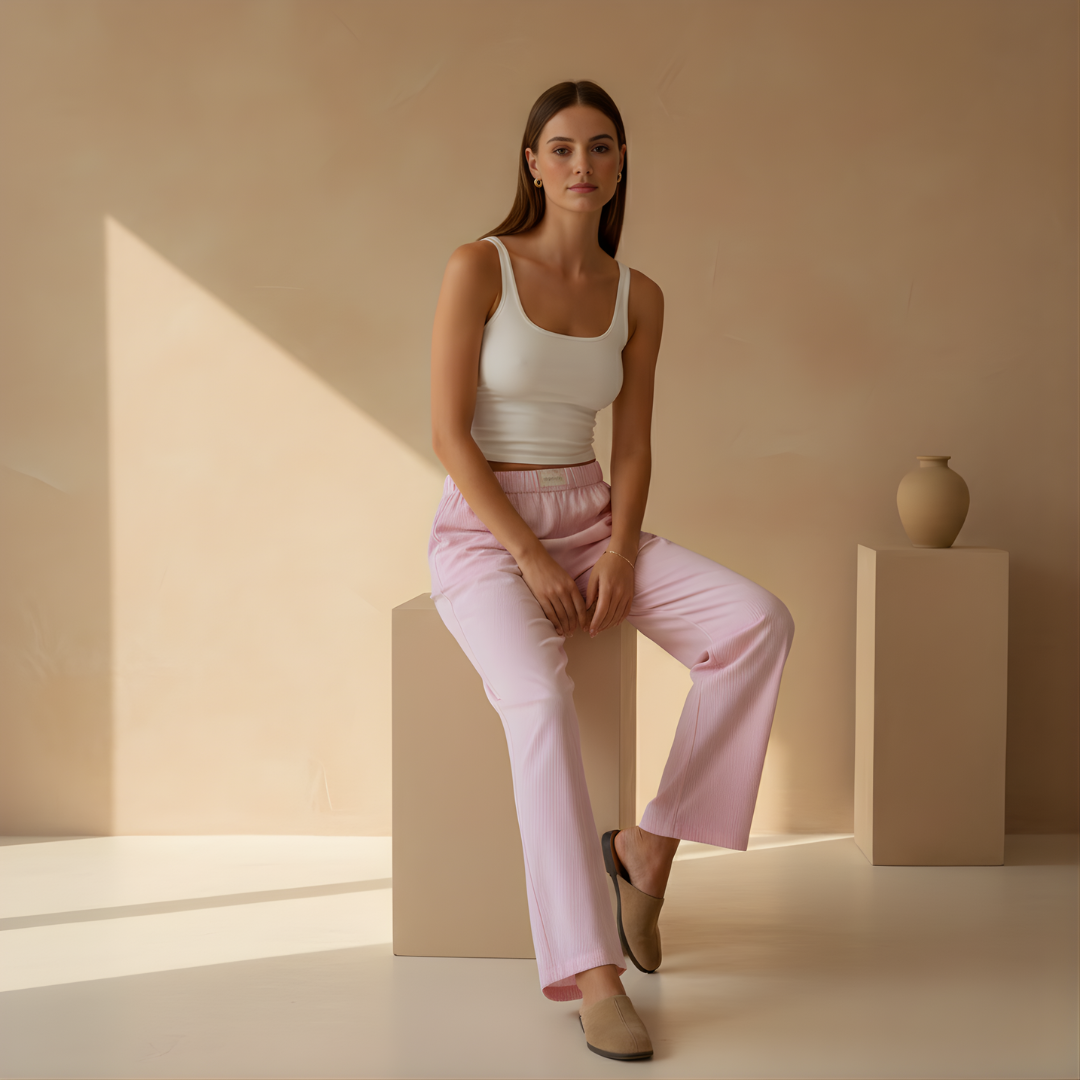 Women's Summer Soft Fabric Trouser with Elastic Waistband