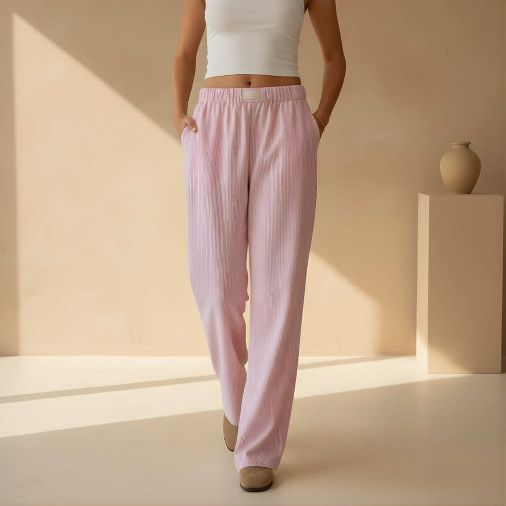 Women's Summer Soft Fabric Trouser with Elastic Waistband