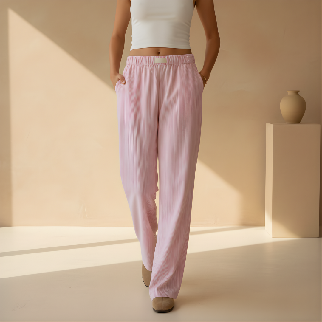 Women's Summer Soft Fabric Trouser with Elastic Waistband
