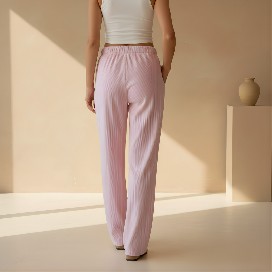 Women's Summer Soft Fabric Trouser with Elastic Waistband