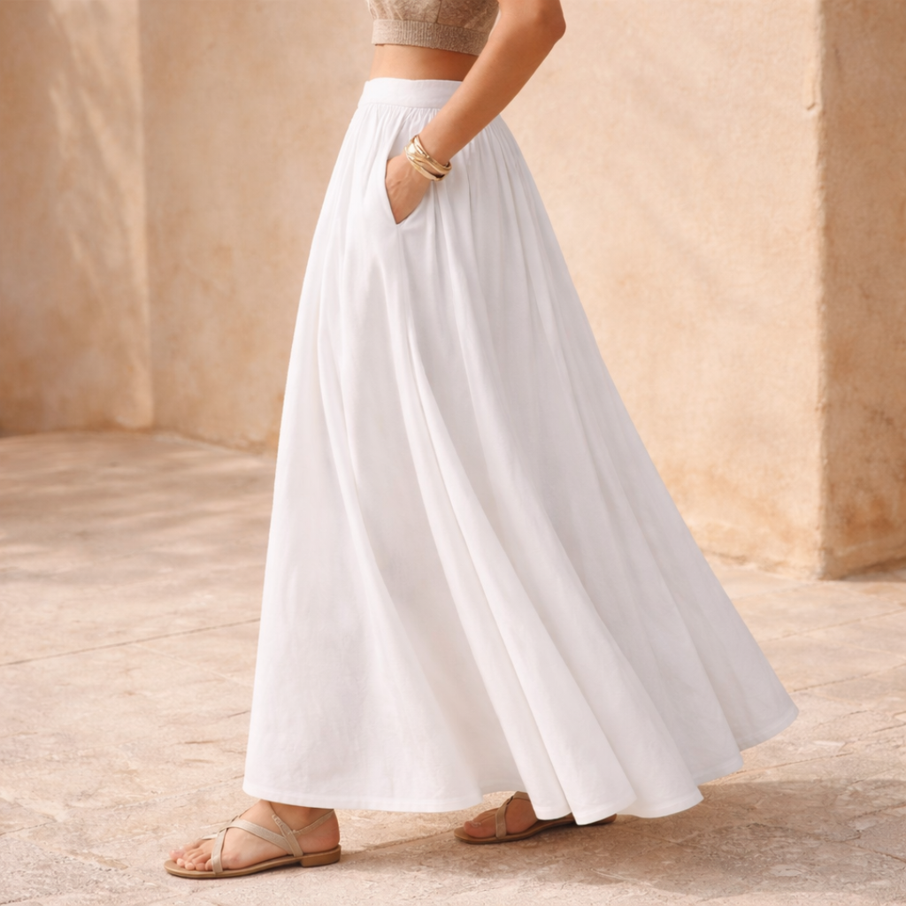 Women’s High-Waist A-Line Maxi Skirt