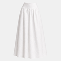 Women’s White Cotton High-Waist Maxi Skirt