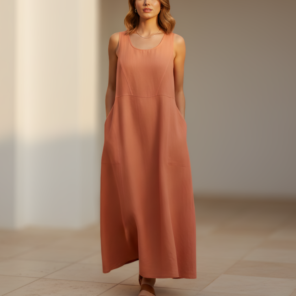 Zara | Women’s Linen Dress White Relaxed Fit Summer Style