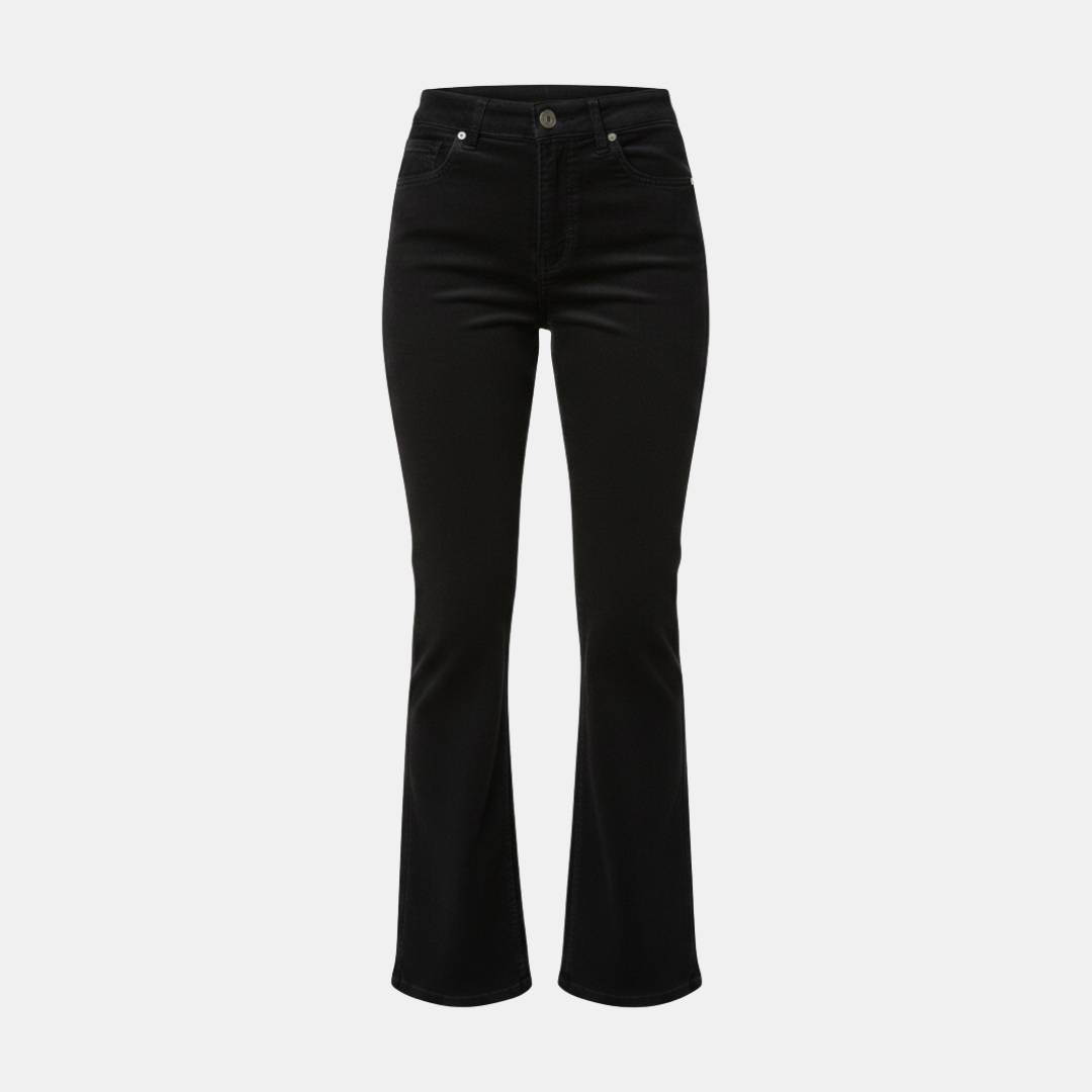 Women's All Season Flared Pants with High Waist and One Button