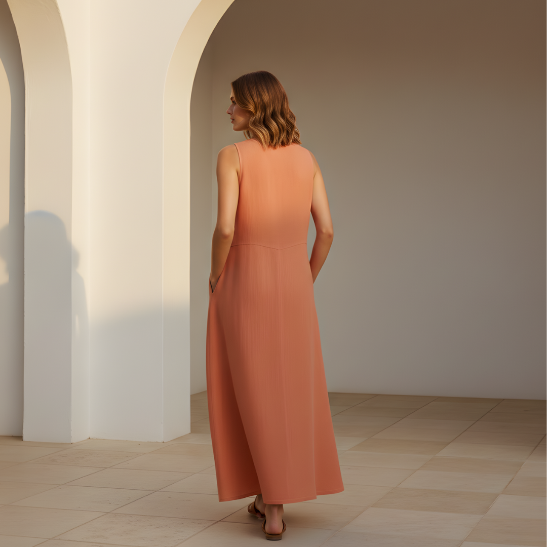 Zara | Women’s Linen Dress White Relaxed Fit Summer Style